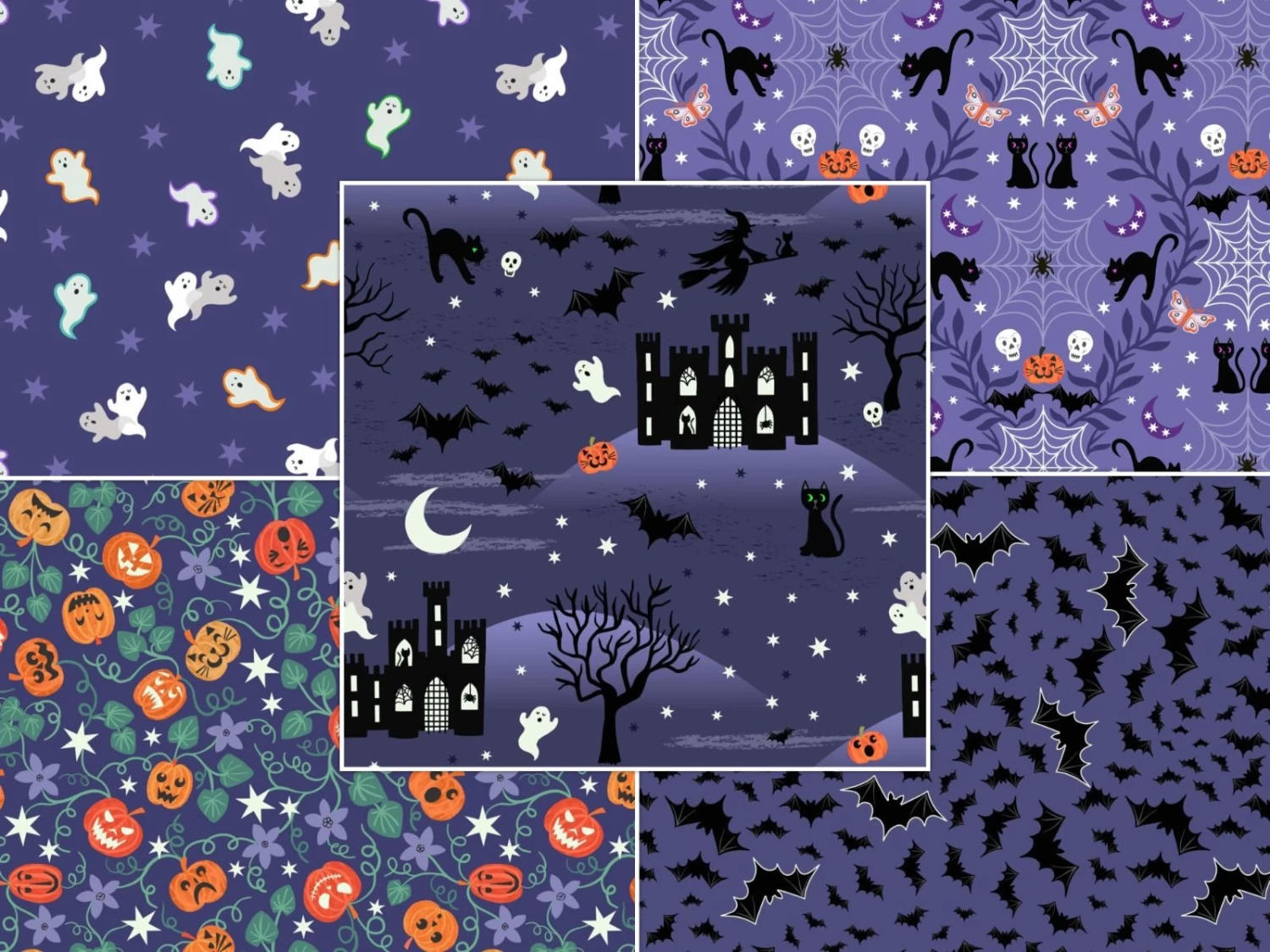 Castle Spooky Fabric | Fat Quarter Pack 1 3 Castle Spooky Fabric | Fat Quarter Pack 1