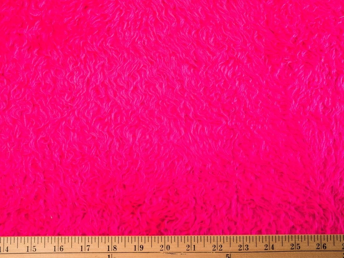 Curly Teddy Faux Fur | Cerise 4 Curly Teddy Faux Fur | Cerise - Image 2