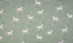 Jersey Cotton Fabric | Delicate Unicorn Dusty Green -Sewing Art delicate unicorn jersey fabric dusty green