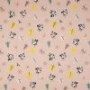 Jersey Cotton Fabric | Snowflake Funky Bird Dusty Pink -Sewing Art e107539 04