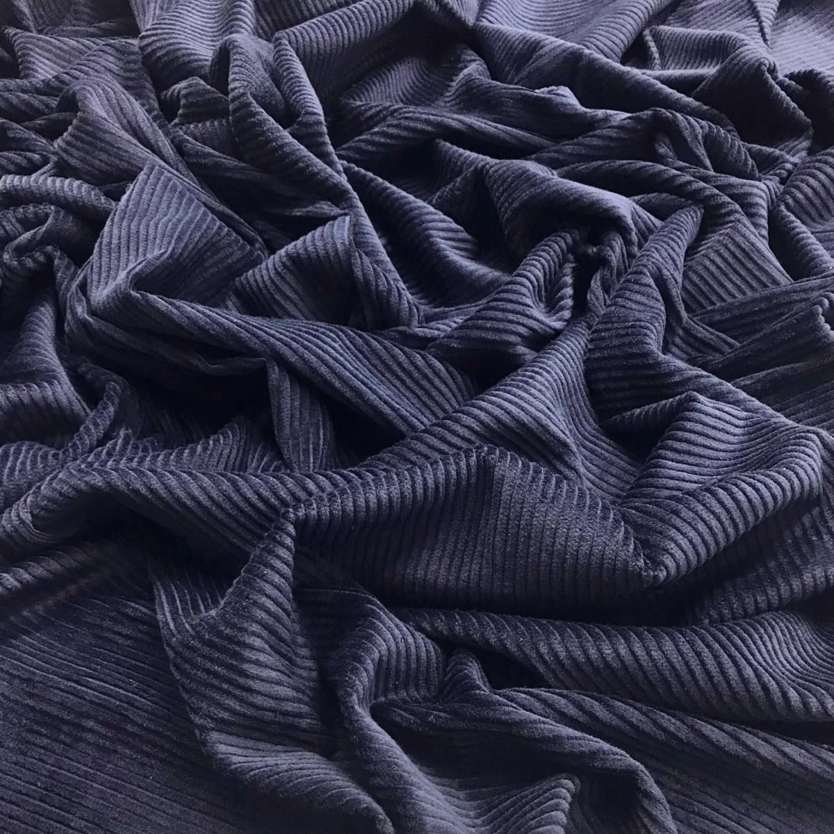 4.5w Cotton Corduroy Fabric - Washed | Dark Blue 6 4.5w Cotton Corduroy Fabric - Washed | Dark Blue - Image 4