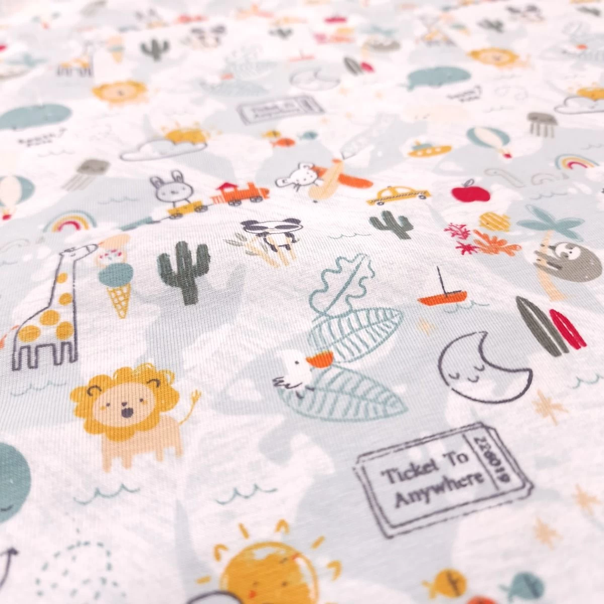 Jersey Cotton Rich Fabric | Day At The Zoo 5 Jersey Cotton Rich Fabric | Day At The Zoo - Image 3