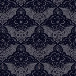 Cast A Spell Lewis & Irene Fabric | Floral Bat Grey