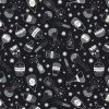 Cast A Spell Lewis & Irene Fabric | Halloween Bottles Black Silver Metallic