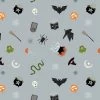 Cast A Spell Lewis & Irene Fabric | Spooky Halloween Light Grey Silver Metallic -Sewing Art e109881 a723 1 1