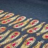 Embroidered Denim Fabric Border | Paisley Pendulum Amber -Sewing Art embroidered denim fabric border design paisley pendulum amber main 3 3505 035 1