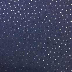 Sparkling Chambray Fabric | Gold Metallic Mini Star On Dark Blue 9 Sparkling Chambray Fabric | Gold Metallic Mini Star On Dark Blue -Sewing Art h3028 008 1