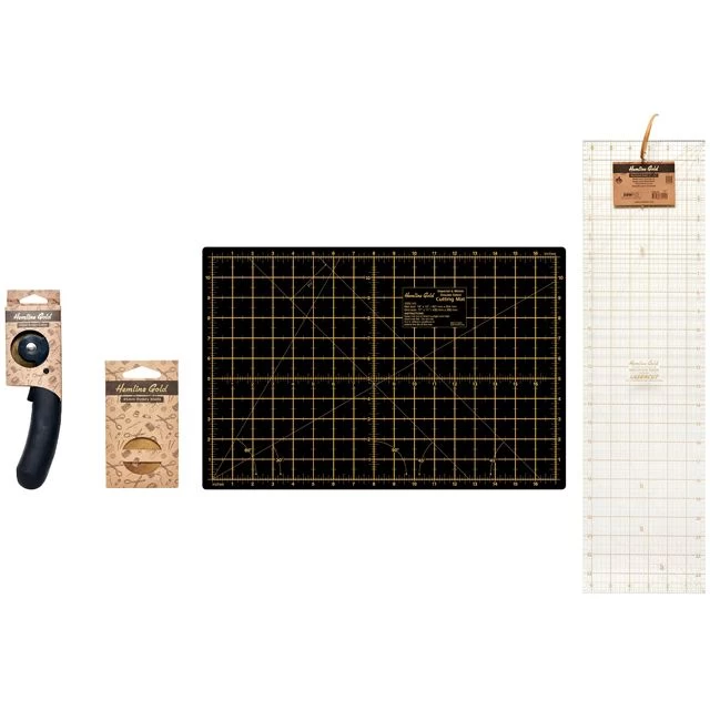Hemline Gold Cutting & Measuring Set | A2 3 Hemline Gold Cutting & Measuring Set | A2
