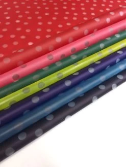 PU Printed Waterproof Raincoat Fabric | Spots Pink -Sewing Art img 1438 3