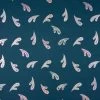 Cotton Rich Jersey Fabric | Foil - Feathers Dark Jeans -Sewing Art kc2114 007