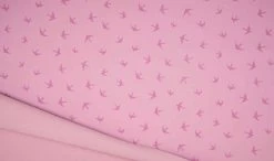 Magic Soft Shell Fleece Fabric | Birds Old Rose