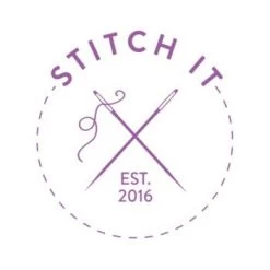 Stitch It, Cotton Print Fabric | Stars Fuchsia -Sewing Art stitch it logo empress mills fabric essentials 57