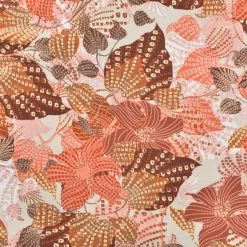 Viscose Challis Fabric | Foil Floral Caramel